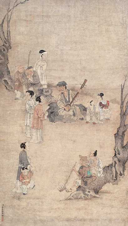金廷标 人物 立轴